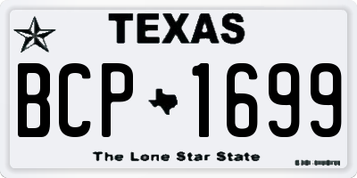 TX license plate BCP1699
