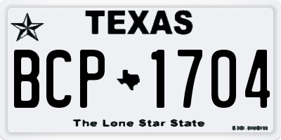 TX license plate BCP1704