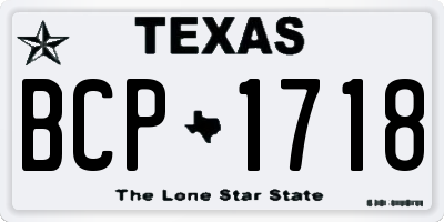 TX license plate BCP1718