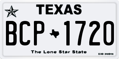 TX license plate BCP1720