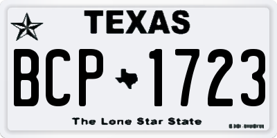 TX license plate BCP1723