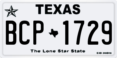 TX license plate BCP1729