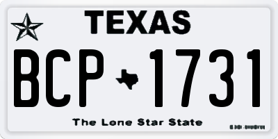 TX license plate BCP1731