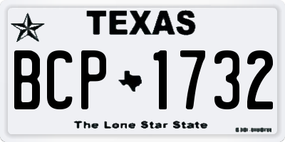 TX license plate BCP1732