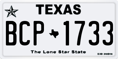 TX license plate BCP1733