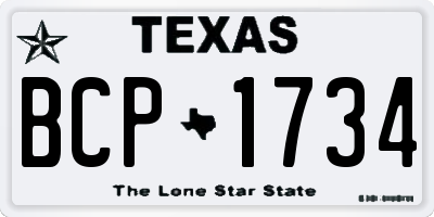 TX license plate BCP1734