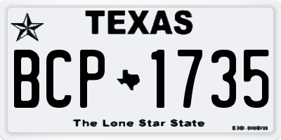 TX license plate BCP1735