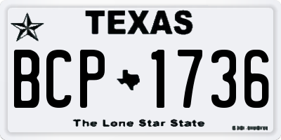 TX license plate BCP1736
