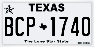 TX license plate BCP1740