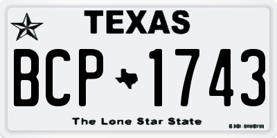TX license plate BCP1743