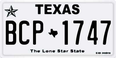 TX license plate BCP1747