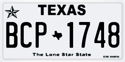 TX license plate BCP1748