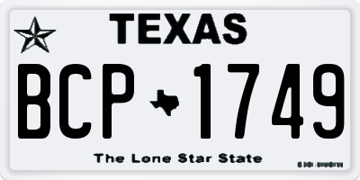 TX license plate BCP1749