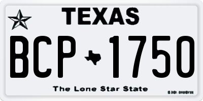 TX license plate BCP1750