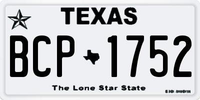 TX license plate BCP1752