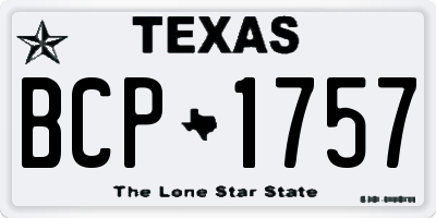 TX license plate BCP1757