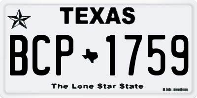 TX license plate BCP1759