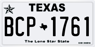TX license plate BCP1761