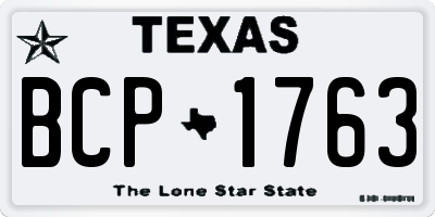 TX license plate BCP1763