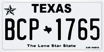 TX license plate BCP1765