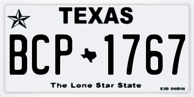 TX license plate BCP1767