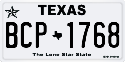 TX license plate BCP1768