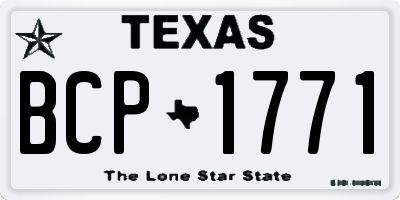 TX license plate BCP1771