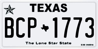 TX license plate BCP1773