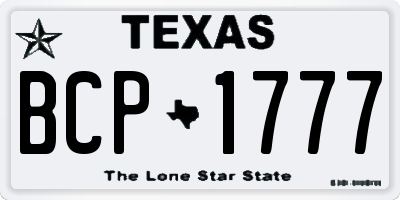 TX license plate BCP1777