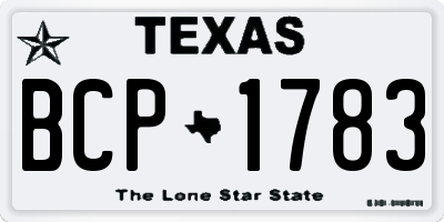 TX license plate BCP1783