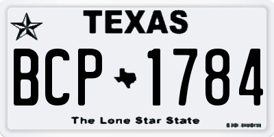 TX license plate BCP1784