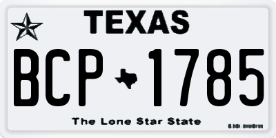 TX license plate BCP1785
