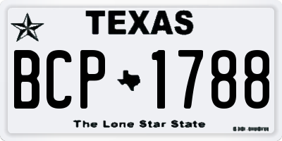TX license plate BCP1788