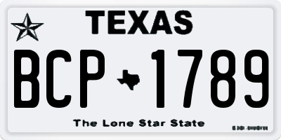 TX license plate BCP1789