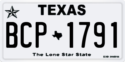TX license plate BCP1791