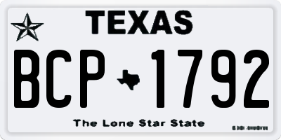 TX license plate BCP1792