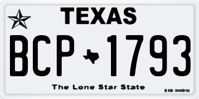 TX license plate BCP1793
