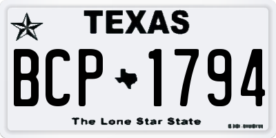 TX license plate BCP1794
