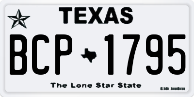 TX license plate BCP1795