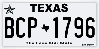 TX license plate BCP1796