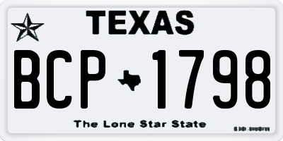 TX license plate BCP1798