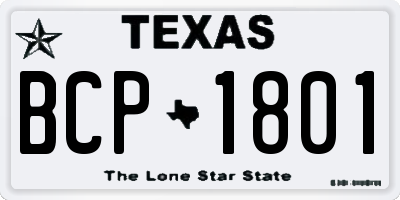 TX license plate BCP1801