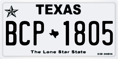TX license plate BCP1805