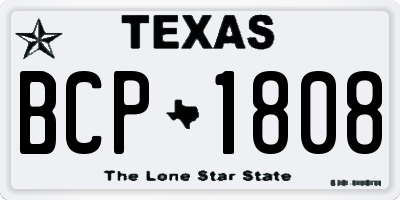 TX license plate BCP1808