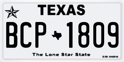 TX license plate BCP1809
