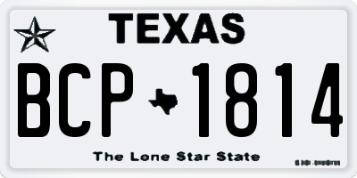 TX license plate BCP1814