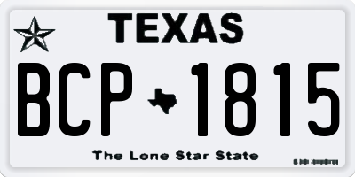 TX license plate BCP1815