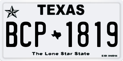TX license plate BCP1819