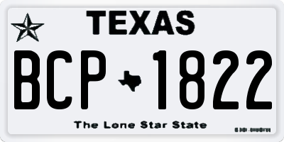 TX license plate BCP1822