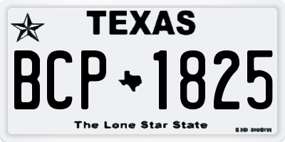 TX license plate BCP1825